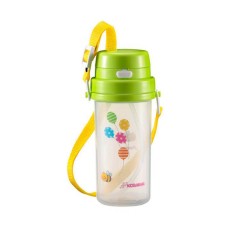 키즈앤마마 2WAY(손잡이) 빨대 물통 370mL(그린)